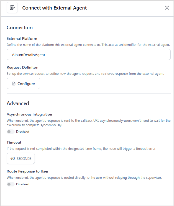 Configure External Agent Configure External Agent