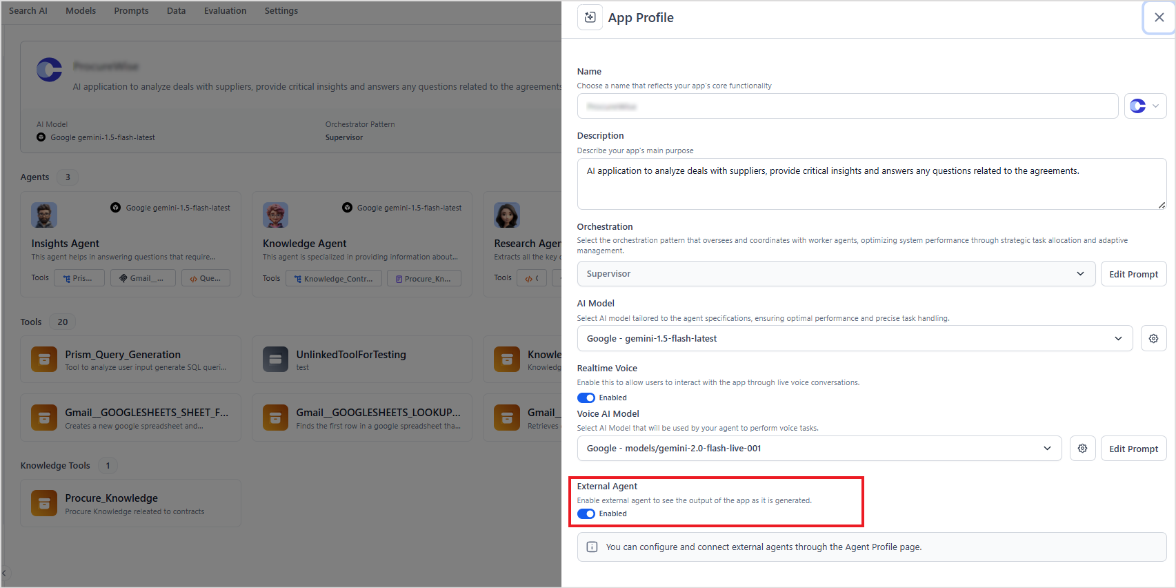Enable External Agent Enable External Agent