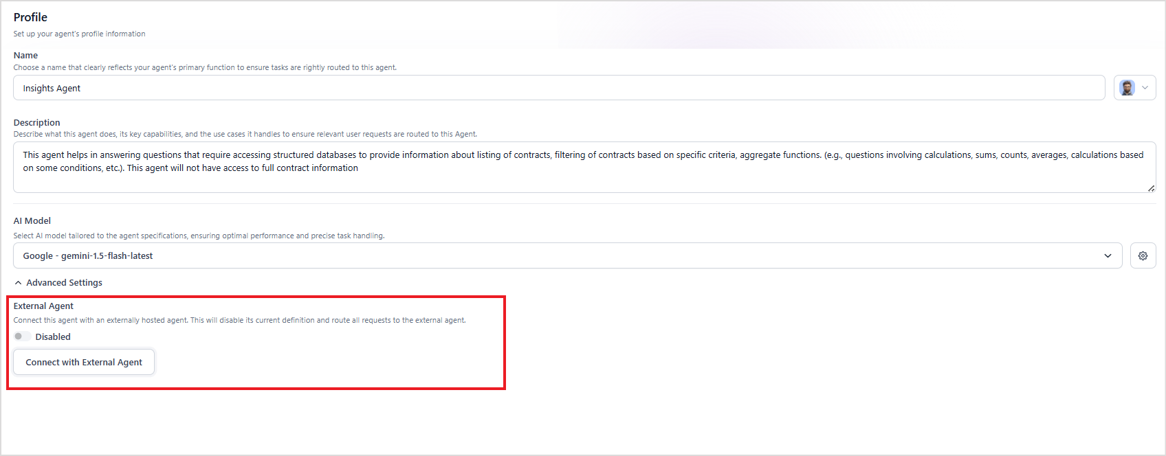 Enable External Agent Enable External Agent