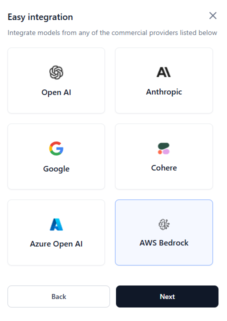 Select AWS Bedrock Select AWS Bedrock