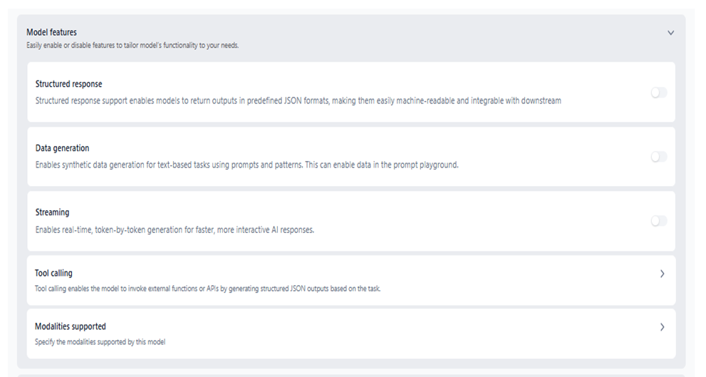 model features model features