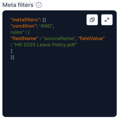 set meta filters