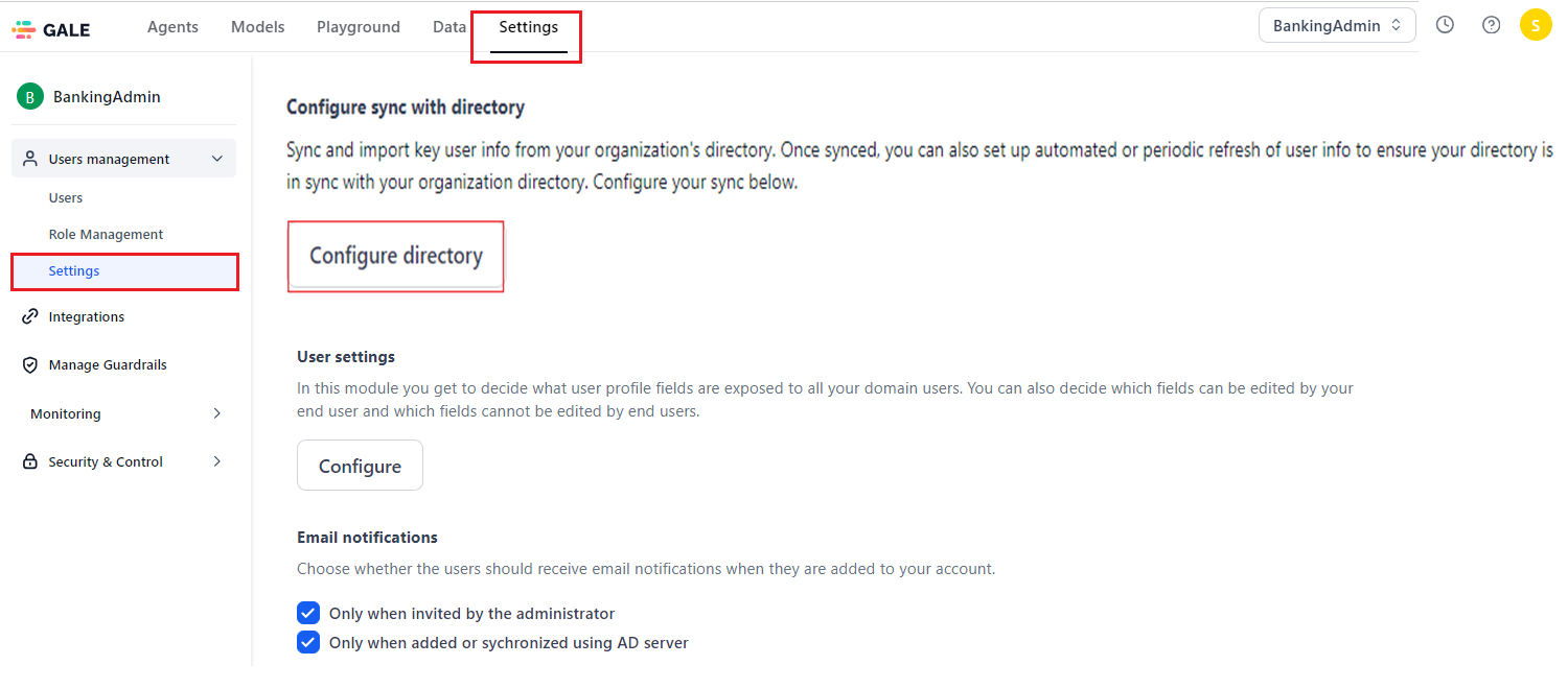 configure directory