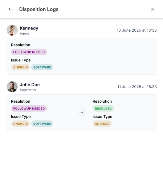 Disposition Log Details Disposition Log Details