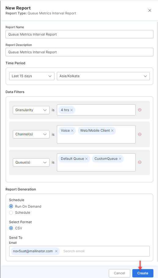 Create Report Create Report