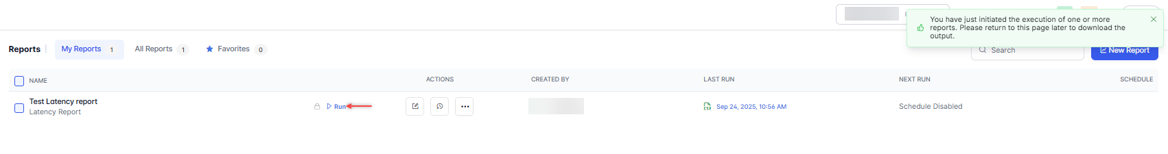 Run Report Run Report