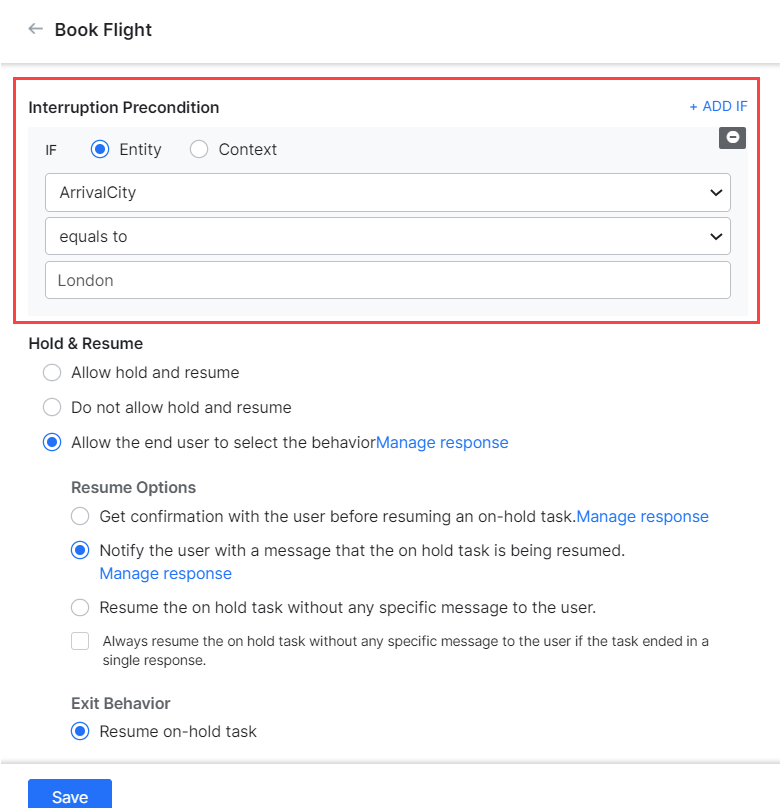 interruption precondition interruption precondition