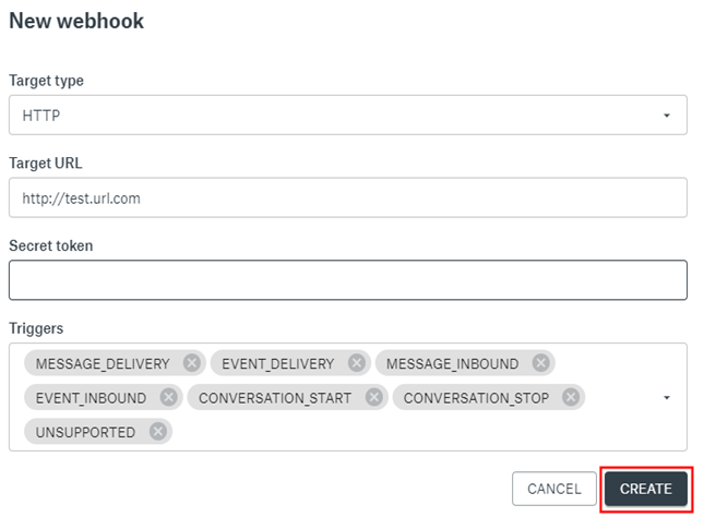 click create webhook click create webhook
