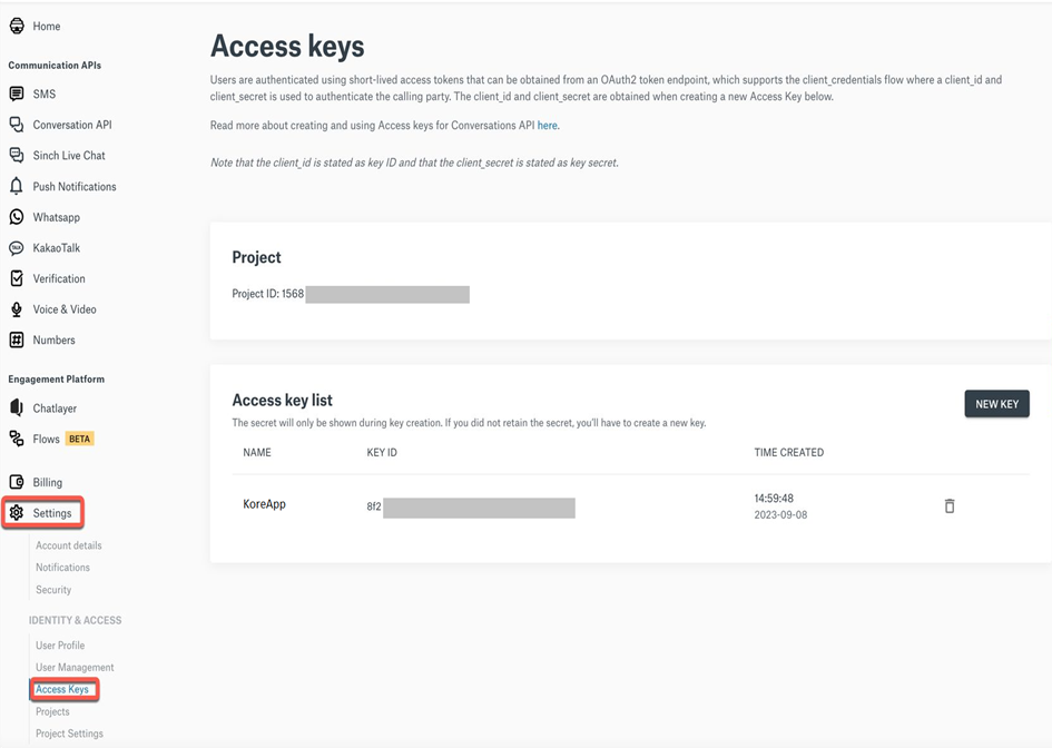 access keys access keys