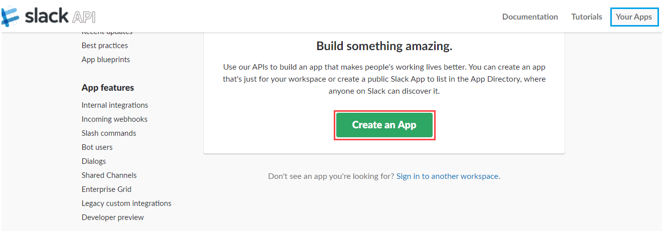create an app create an app