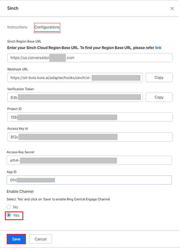 xo platform sinch configurations xo platform sinch configurations