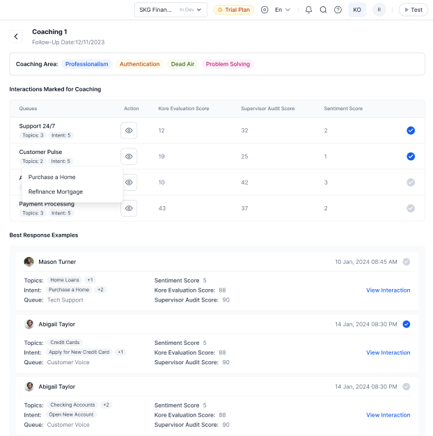 Coaching Assignments Pane Coaching Assignments Pane