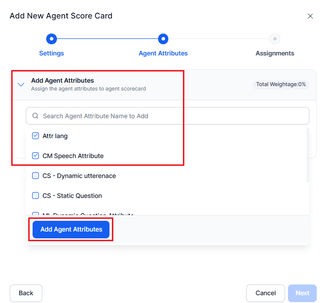 Add Agent Attributes Add Agent Attributes