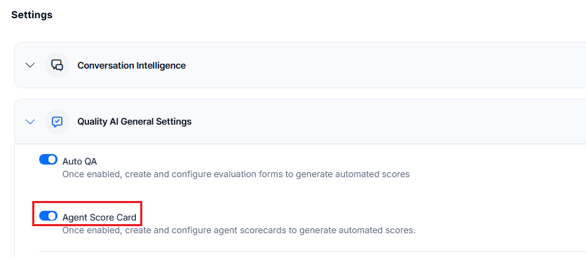 Agent Scorecard Set Agent Scorecard Set
